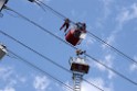 Koelner Seilbahn Gondel blieb haengen Koeln Linksrheinisch P265